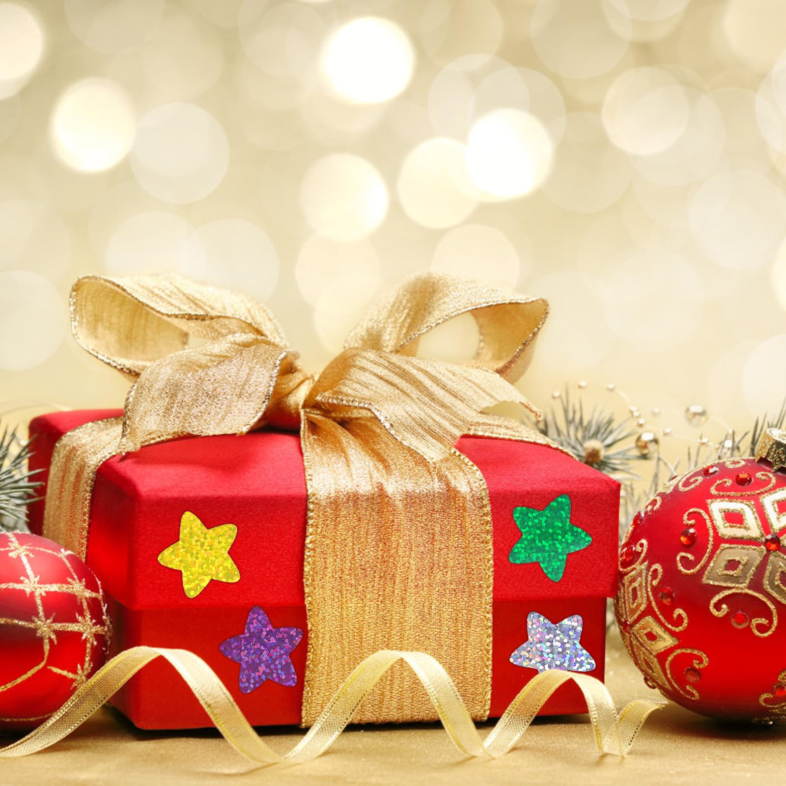 Classicseali 1000 Stück Glitzer Sterne Sticker - 2,5cm Belohnungsaufkleber