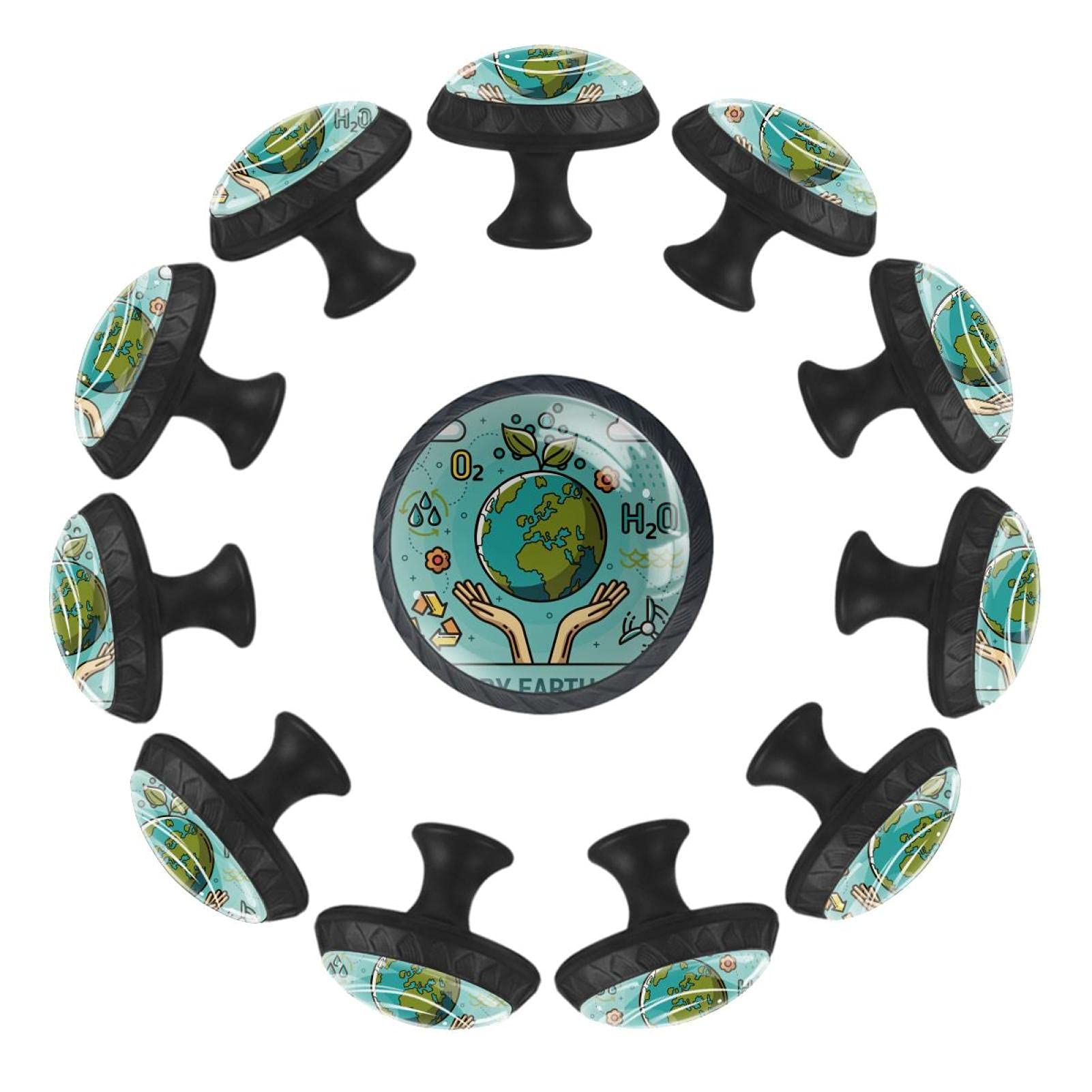Boutons de tiroir ronds Happy Earth Day 35mm pour commode enfant