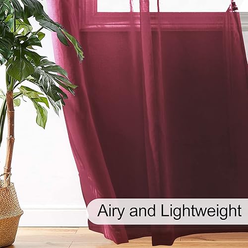 Miniatura 6 de XWZO Cortinas traslúcidas de gasa extralargas filtrantes de luz de 108 pulgadas de largo, cortinas ligeras filtrantes de luz con ojales para