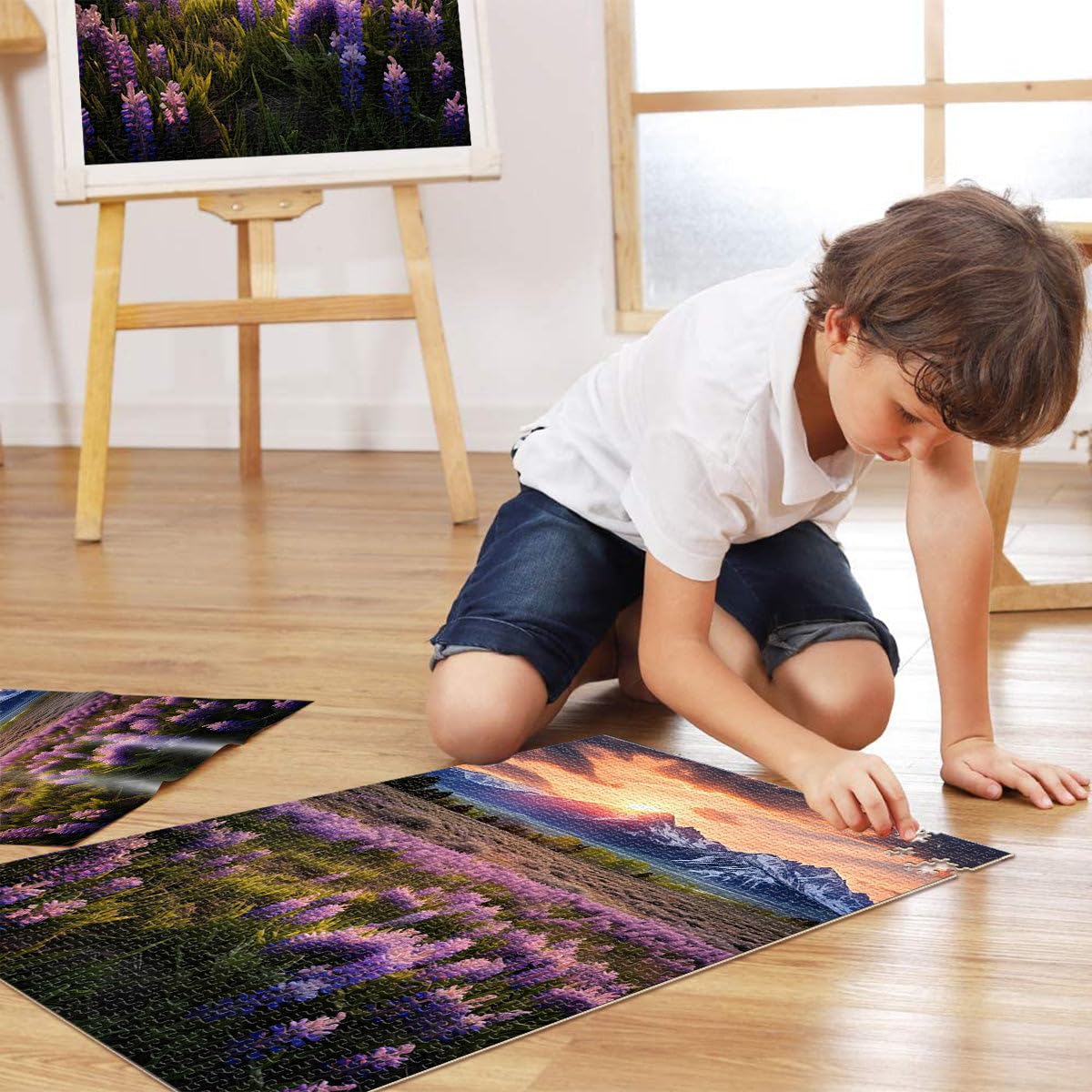 Puzzle 2000 pièces pour Adolescents Affiche des Montagnes printanières Jeu de Quiz Car C'est Un pour Toute la Famille 70x100cm