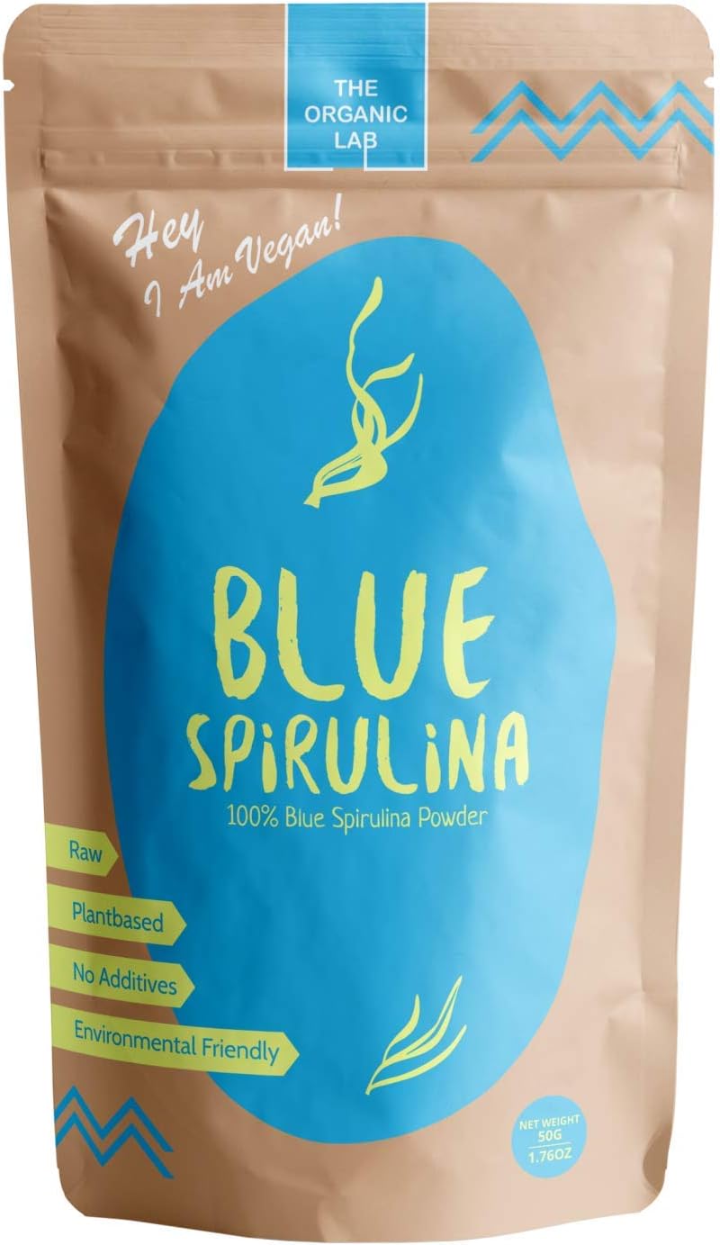 THE ORGANIC LAB 100 % Natural Blue Spirulina (Phycocyanin) 500gr. / 17.63 oz. SuperFood Powder - Raw - Vegan - Natural - Gluten Free - Non GMO - No Additives - No Preservatives