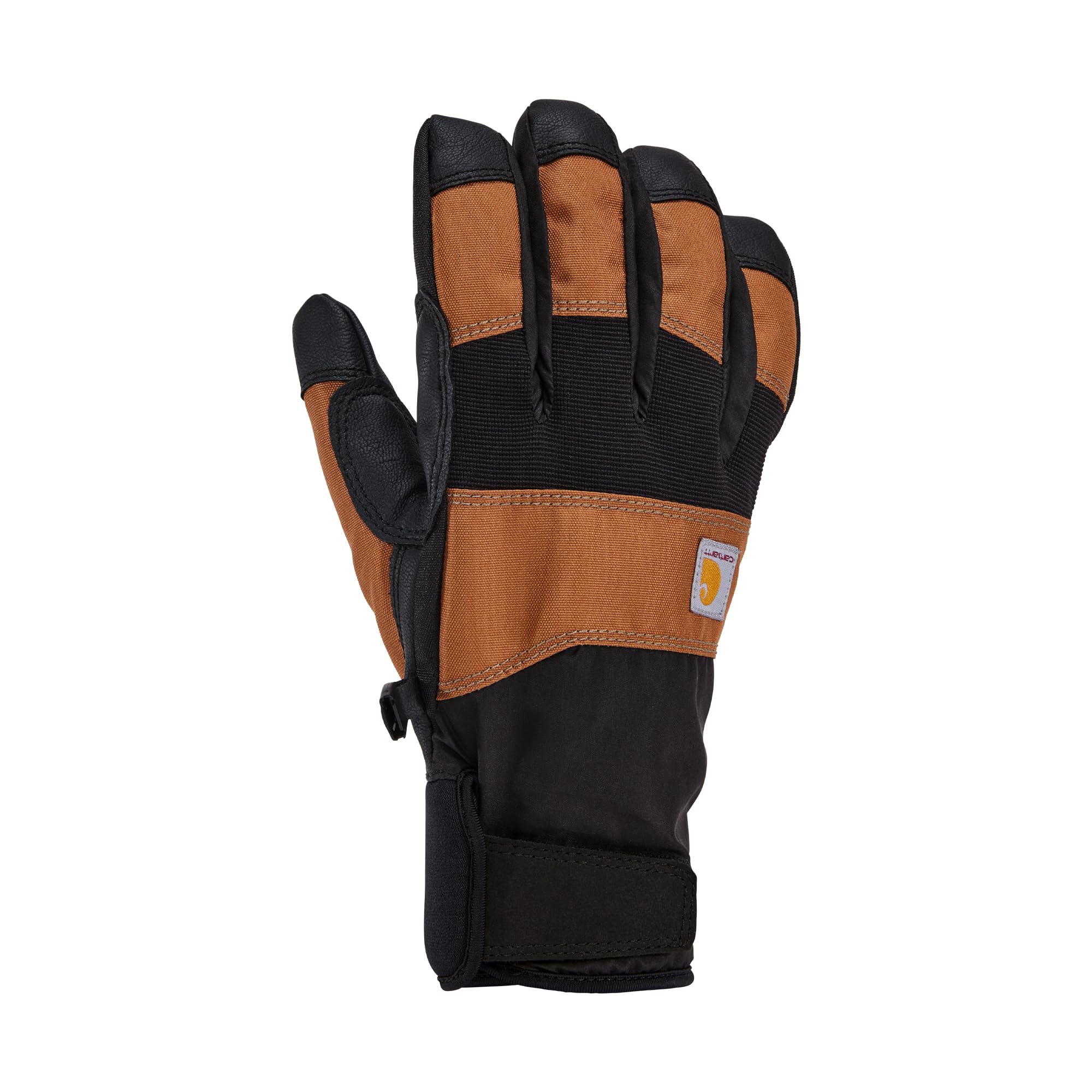Carhartt Guantes impermeables con forro térmico para hombre, Marrón/Negro, Medium