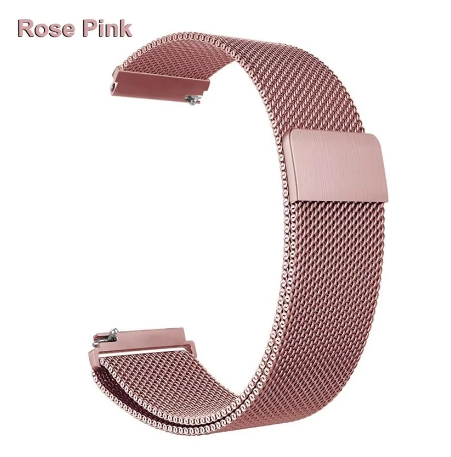 Bracelet milanais magnétique en métal 20 mm 22 mm à dégagement rapide pour Samsung Galaxy Watch 7 6 5 4 40 mm 44 mm Classic Active 2 GT (rose, 20 mm)