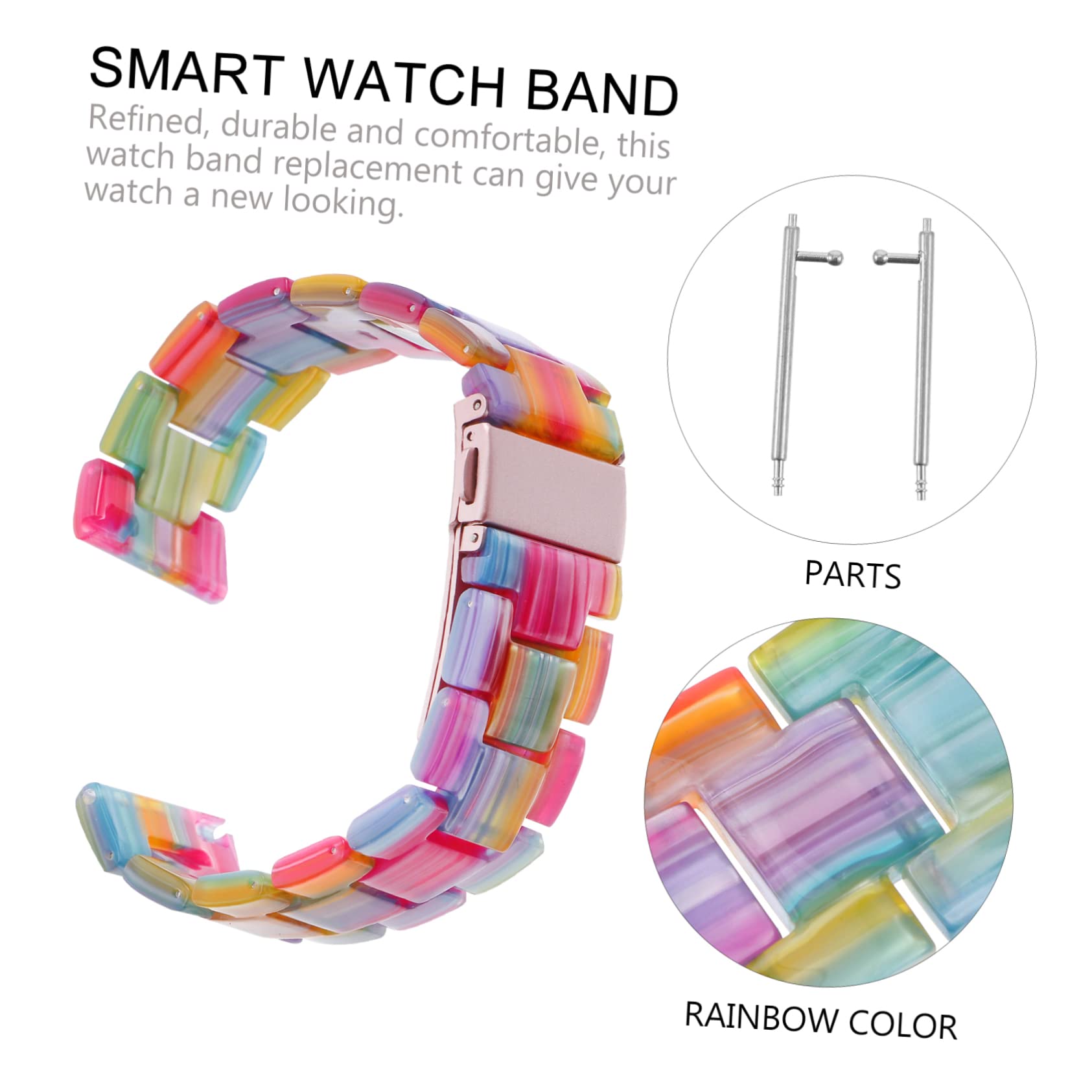 Housoutil 2 Stück Ersatz-uhrenarmbänder 22 Mm Harz-uhrenarmband Für Smartwatch Edelstahlverschluss Sportuhr-armband Kratzfestes Material