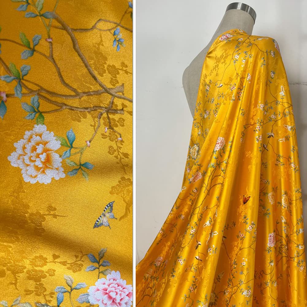 Jedwabna brokatowa tkanina satynowa 116 cm x 50 cm do odzieży DIY