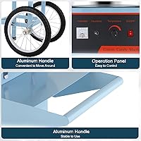 Vista 5 de ROVSUN Carrito de máquina de algodón de azúcar de 21 pulgadas, máquina eléctrica de algodón para hacer hilo dental con tapa, cuenco de acero