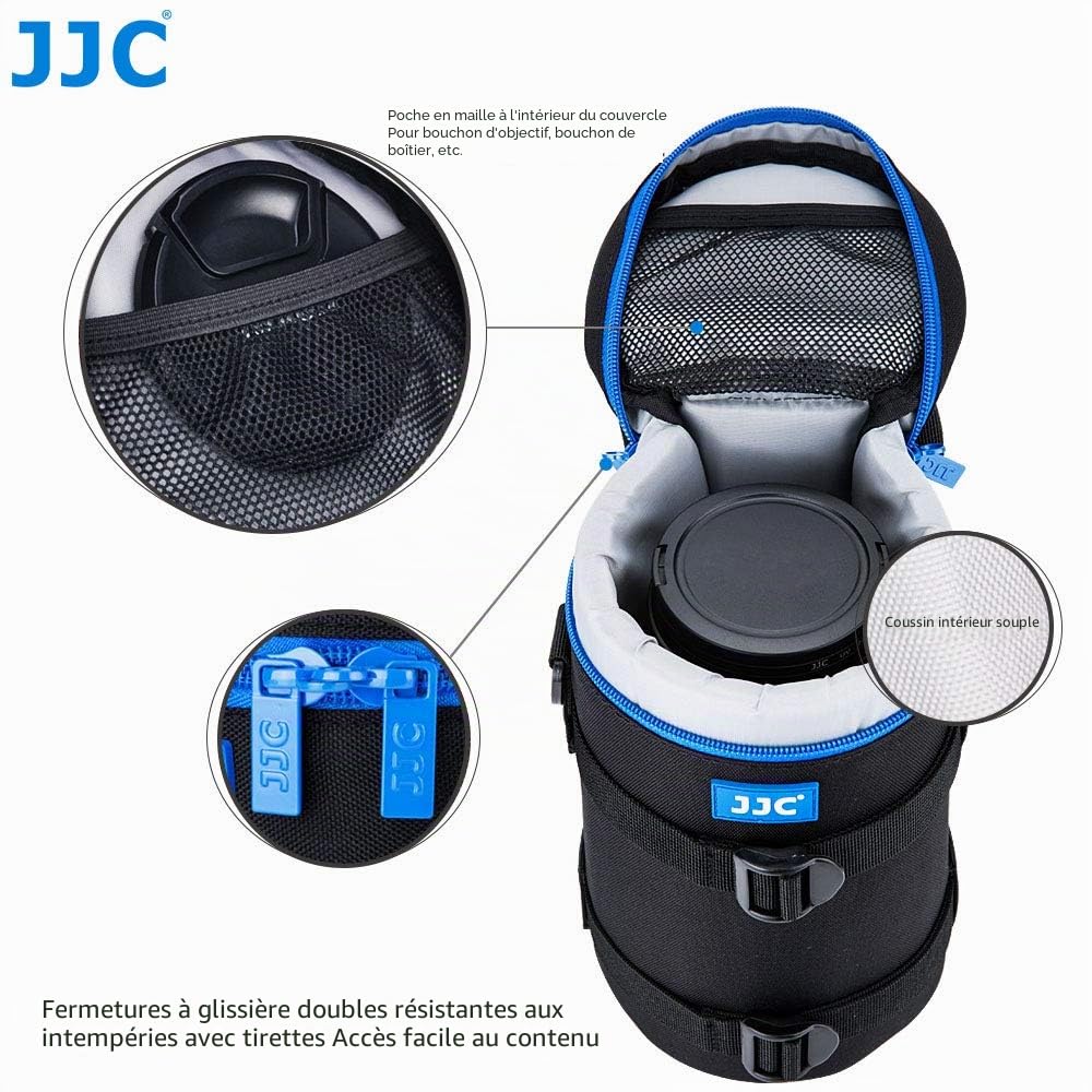 JJC VI Imperméable pour Intérieur Deluxe Étui pour Objectif-Dimensions: 110 x 225mm (4.3 x 8.9”) (4.4 x 9.4”) [Voir Description pour Compatibilité]