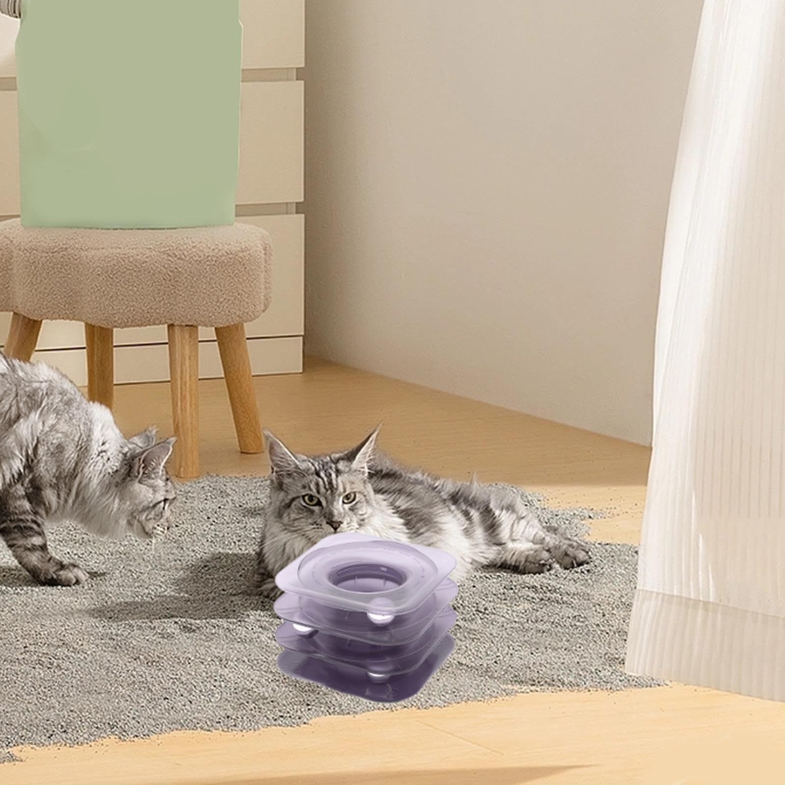 Juguetes de Pelotas para Gatos, Juguetes de Pelotas Rodantes para Gatos, Juguetes Interactivos Divertidos para Gatos, Juguetes de Juguete para Gatitos, Violeta