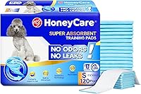 HoneyCare All-Absorb Puppy Training Pads Small 17.5x23.5" 120ct Ultra Absorbent Leak-Proof Odor Eliminating Dog Potty Pads