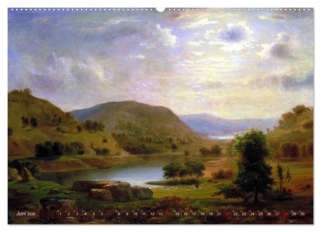 Gemalte Landschaften (Wandkalender 2026 DIN A2 quer), CALVENDO Monatskalender: Beeindruckende Kunstwerke aus einer verganenen Epoche (CALVENDO Kunst)