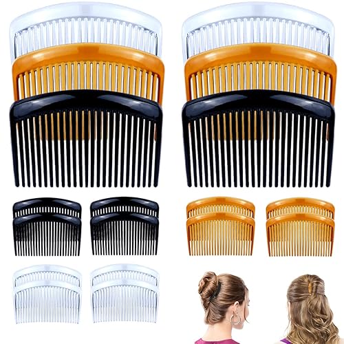 Juego de 18 peines de plástico para el cabello lateral francés, accesorios con 11 dientes para múltiples peinados, niñas y mujeres (negro,