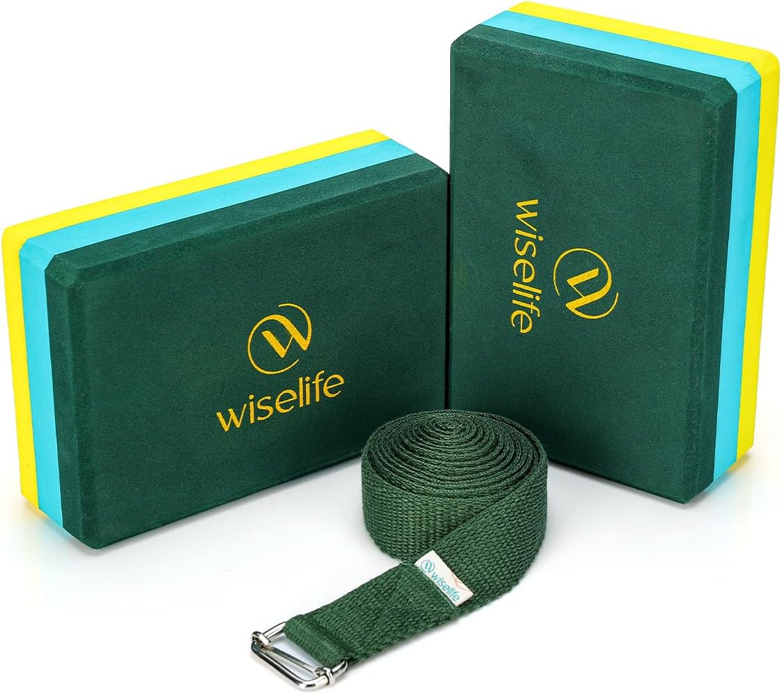WiseLife Pro Yoga Block | Yoga Brick, High Density Premium TPE Foam Material, Soft Surface, Triple Layer for Optimum Balance, Support & Cushion Extra Large