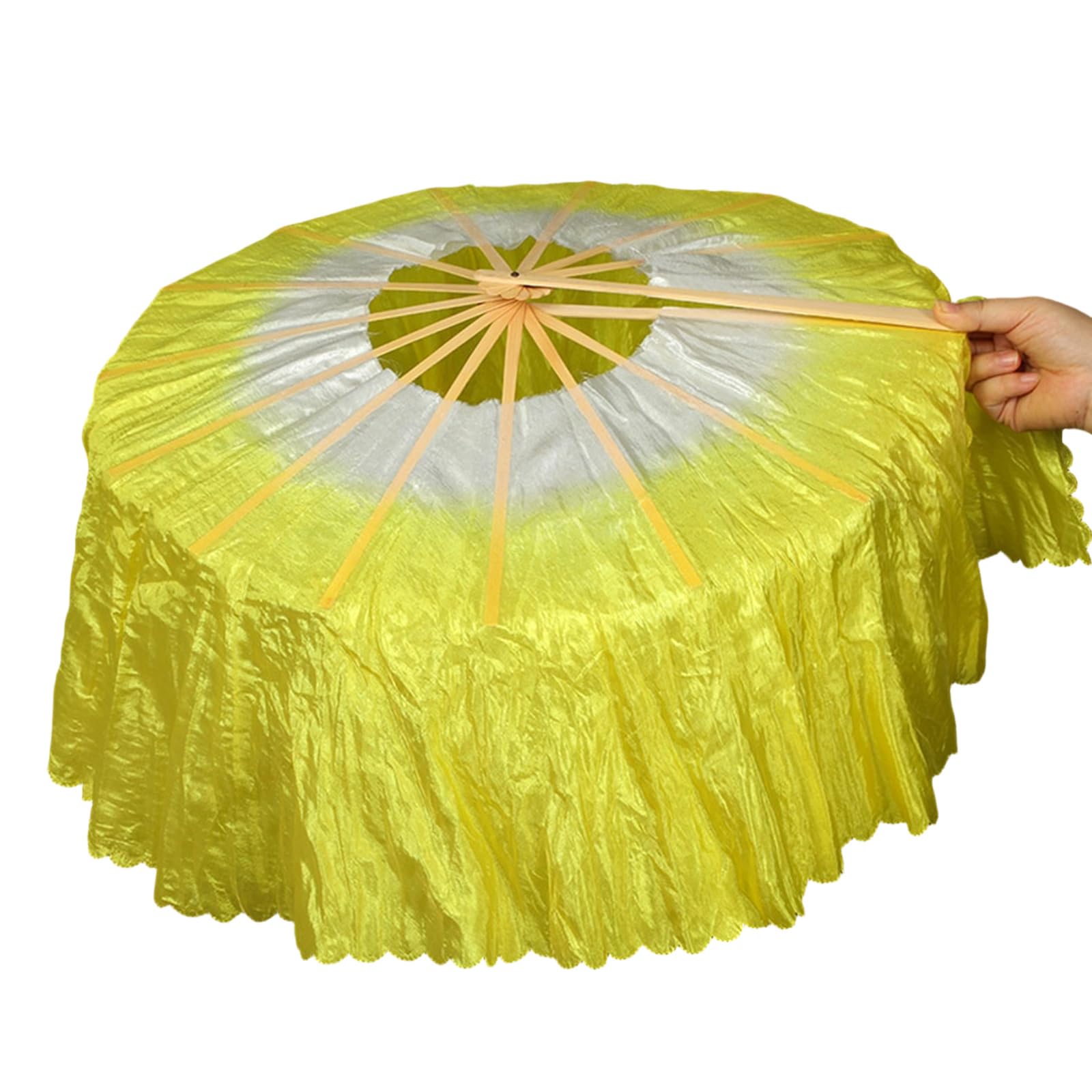 WGBOSMG Belly Dance Veil Silk Fan Round Decorative Folding Hand for Dancing Cosplay Wedding Foldable Handheld Handheld Folding Hand for Women Foldable