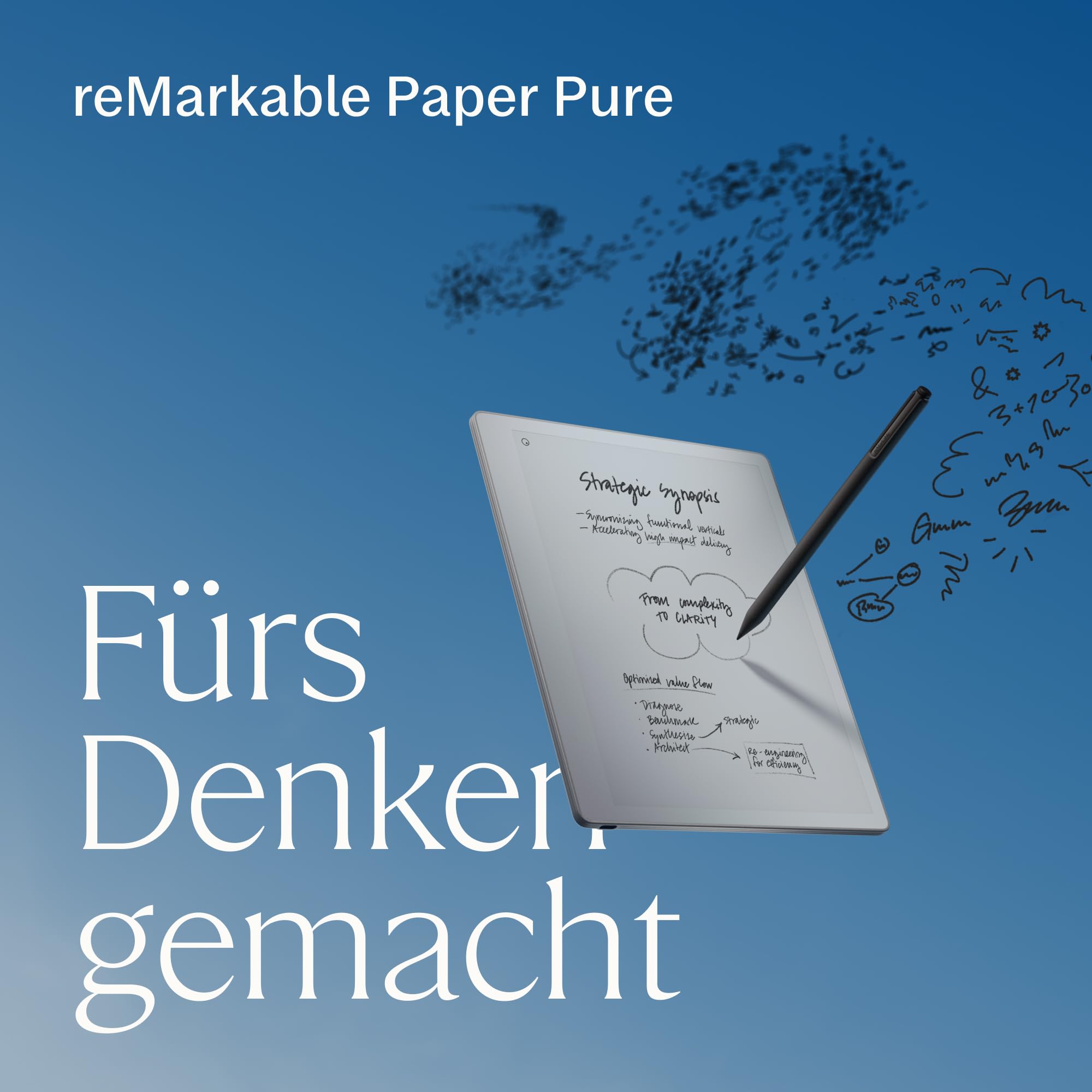 reMarkable Paper Pure – Paper Tablet mit 10,3-Zoll-Schwarz-Weiß-Display. Digitales Notizbuch zum Denken, Schreiben und Lesen – Marker inklusive