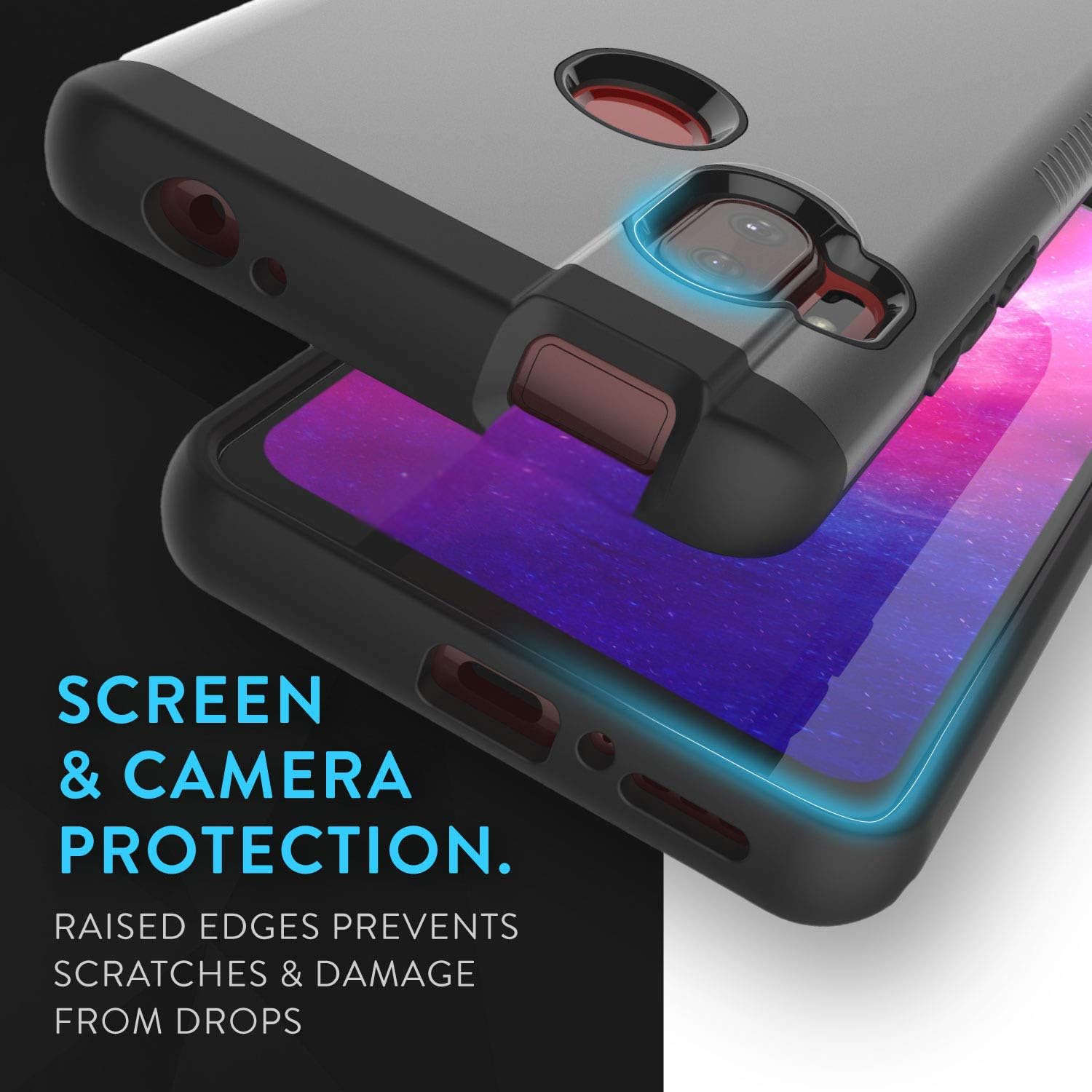 TUDIA Merge Designed for Motorola One Hyper Case, Dual Layer Phone Case for Motorola Moto One Hyper (Metallic Slate)