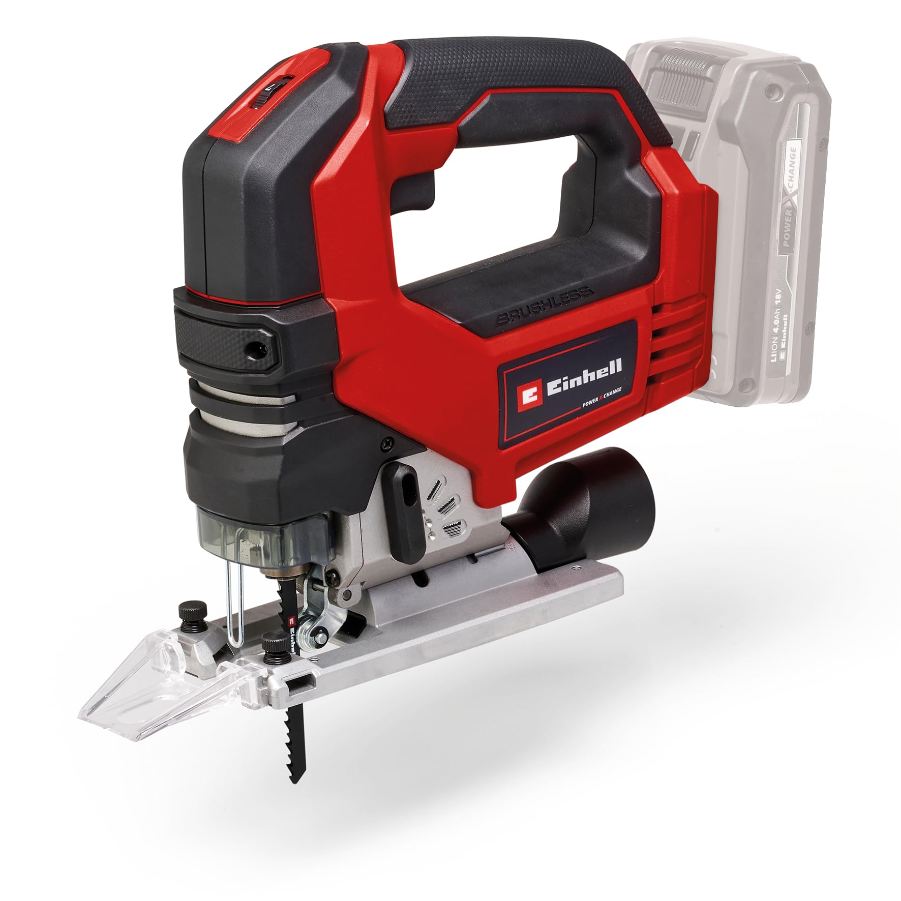 Seghetto alternativo a batteria Einhell Professional TP-JS 18/135 Li BL Power X-Change (18 V, profondità taglio 135 mm su legno, altezza sollevamento 26 mm, brushless, incl. lama, senza batteria)
