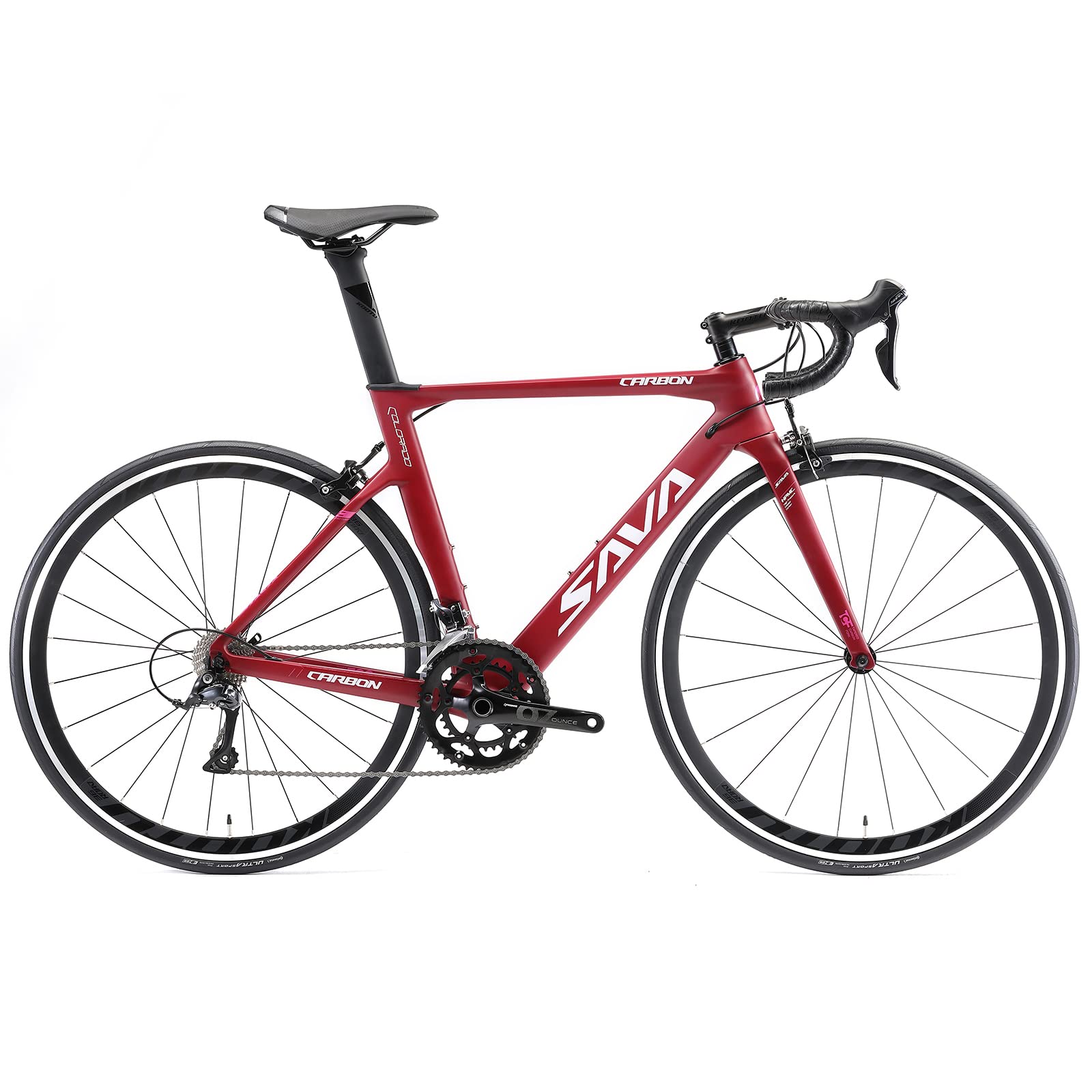 SAVADECKCarbon Road Bike, Warwinds3.0 700C Racing Bicycle Carbon Fiber Frame Carbon fork and seat post with Shimano SORA 18 Speed Derailleur System and Double V Brake