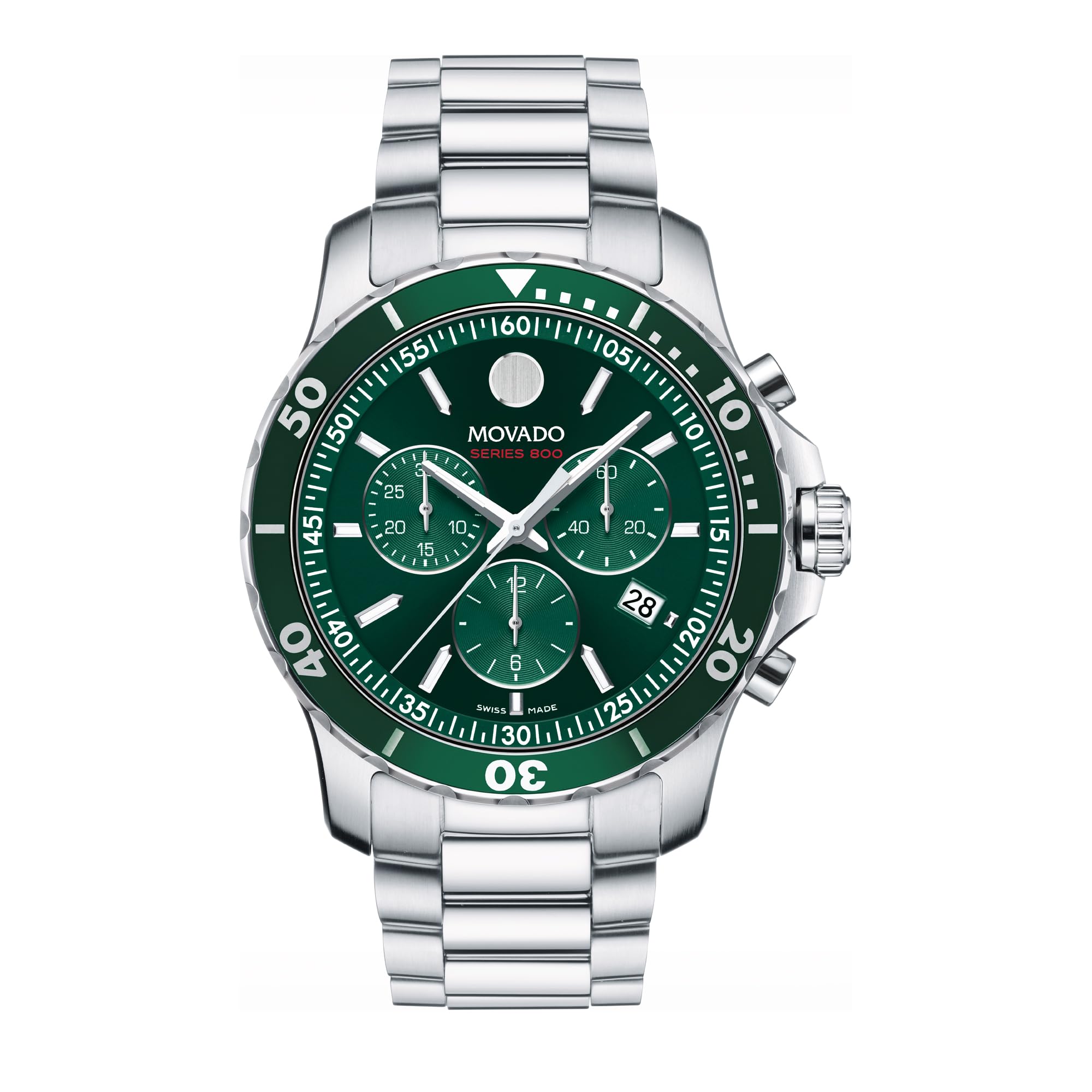 Movado Series 800 Chronograph Quartz Green Dial Mens Watch 2600179, Bracelet Type