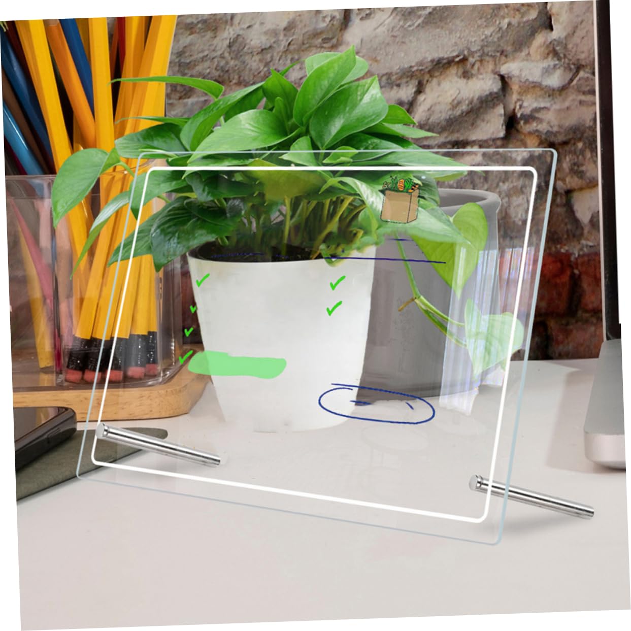 Acryl Notiztafeln 2 Stück Transparente Tisch Schreibtafeln Abwischbar