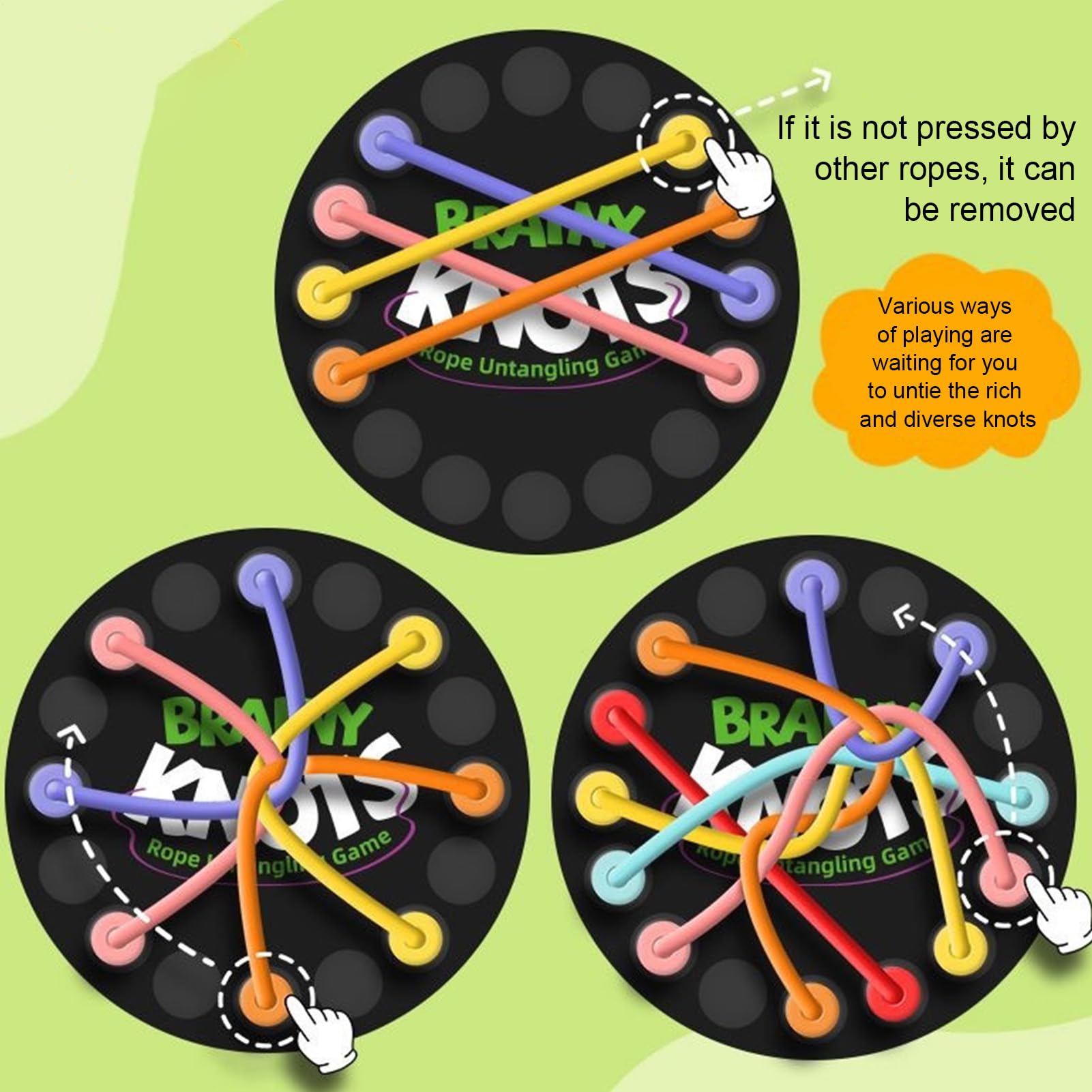 Brainy Knots Jeu De Puzzle De Corde, Stratégie Cérébrale À Cordes Torsadée, Jeux De Société De Puzzles Logiques