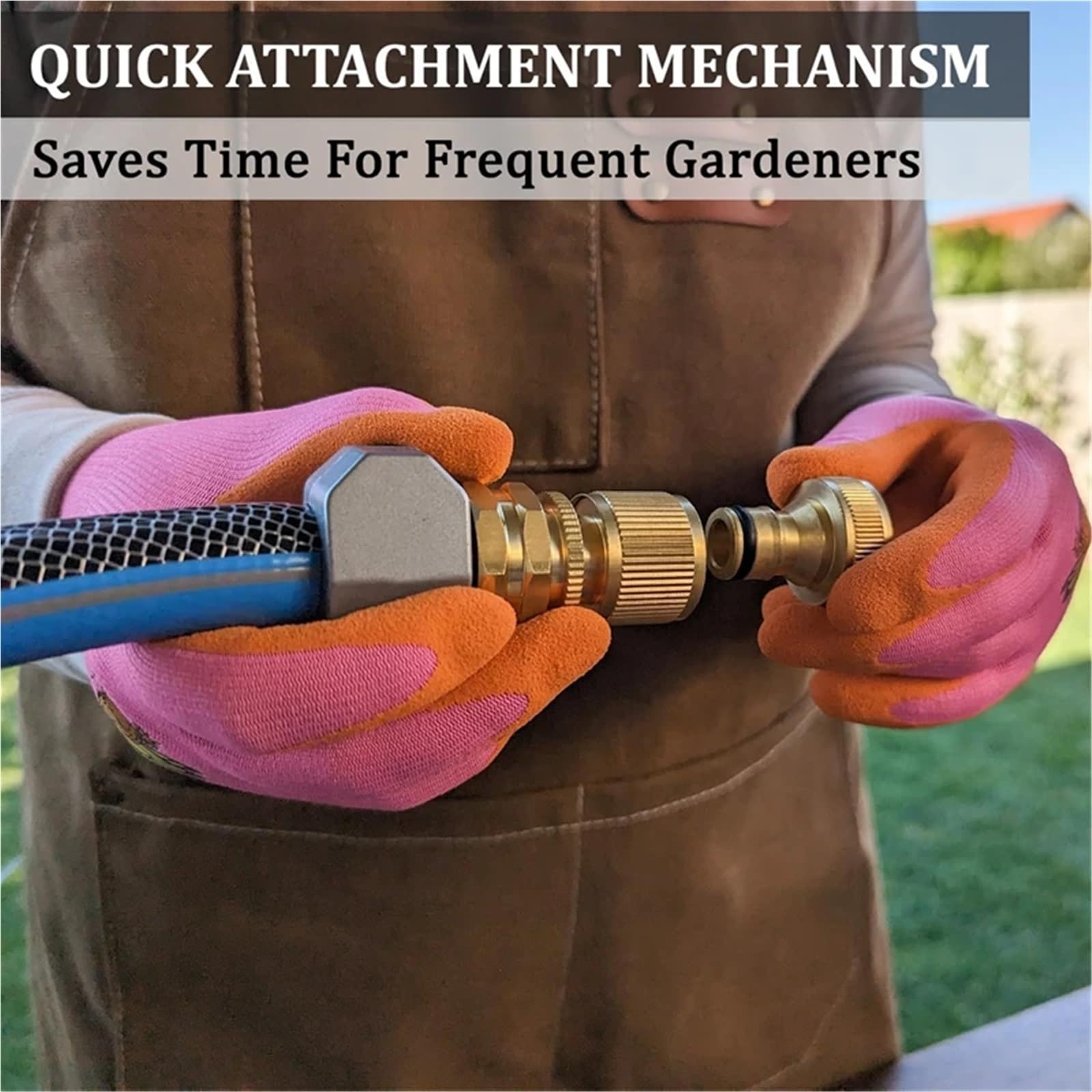 Brass Water Hose Quick Fittings Release Hose Connector Fit for 3/4" Gardening Hoses Garden Hose Quick Disconnect Set(4 Set ())
