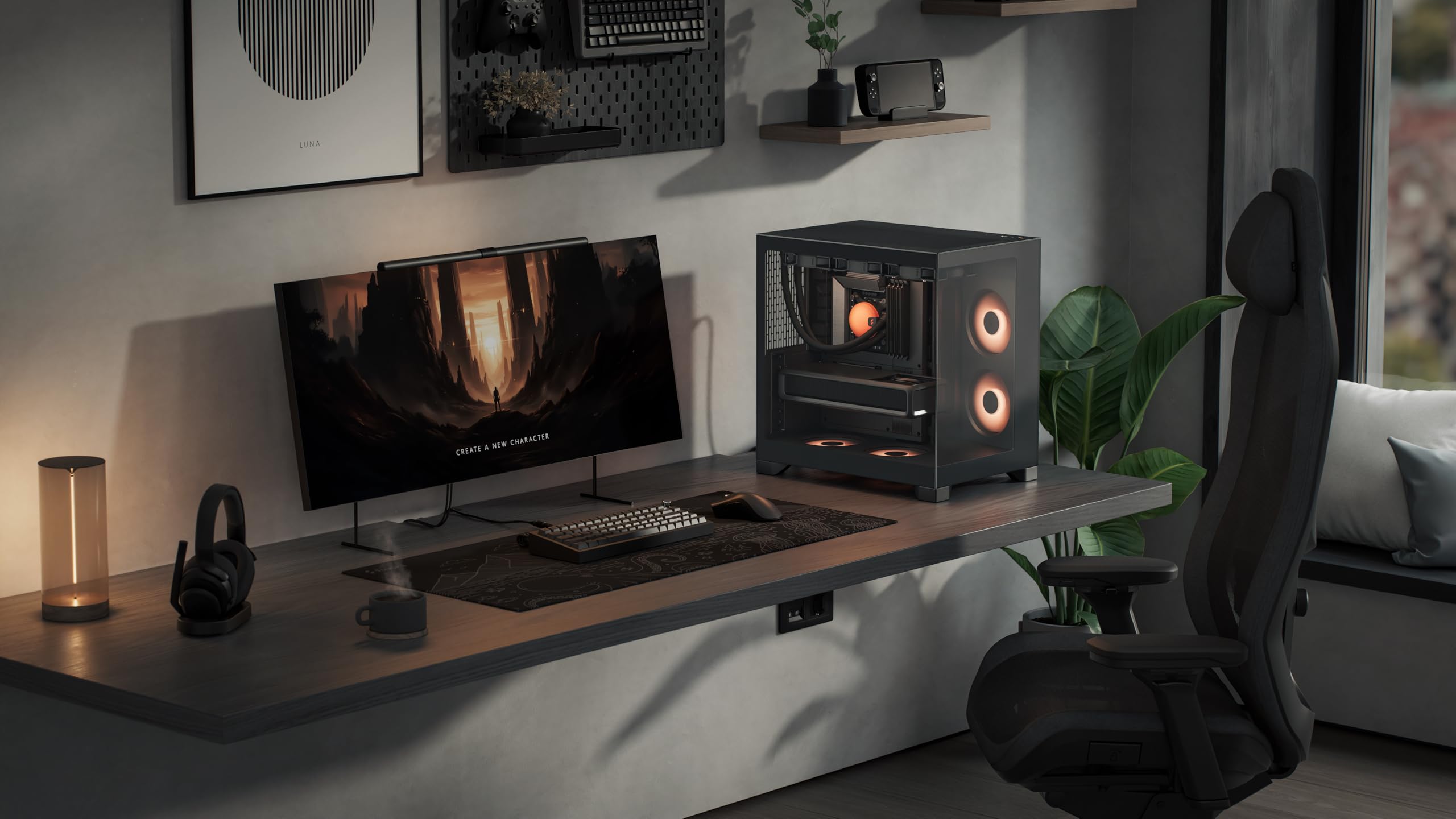 Fractal Design Pop 2 Vision Black RGB PC‑Gaming‑Gehäuse mit Panoramaglas – Dual‑Kammer‑Design – 4 RGB‑Reverse‑Lüfter – ATX/E‑ATX/mATX/ITX