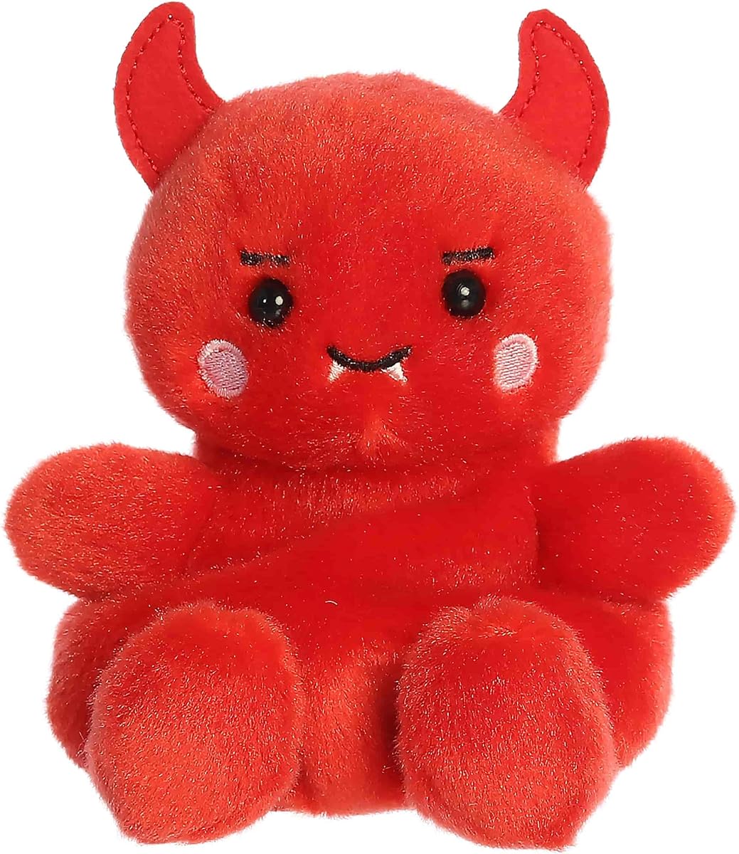 Aurora Palm Pals 4.5" Damien Devil Spooky Plush | Cuerpos rellenos de frijoles con personalidades coleccionables