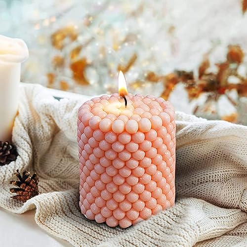 Miniatura 3 de Molde de vela de silicona de pilar de burbujas Molde de jabón de silicona de resina de fondant de epoxi Molde de pastel de chocolate Adornos de yeso