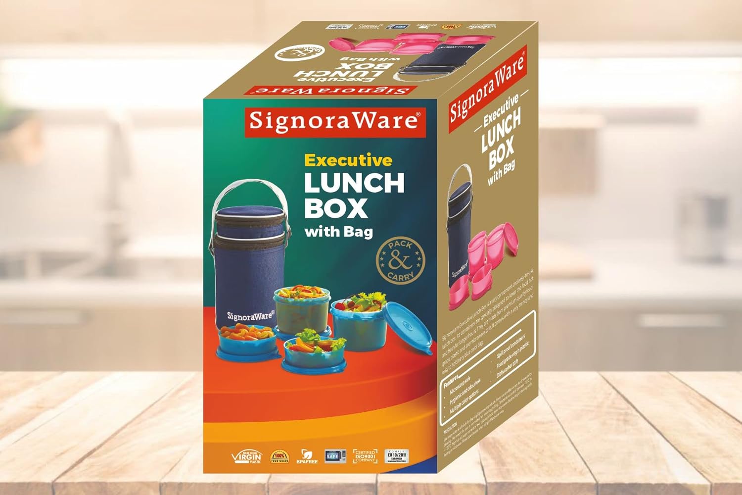 Signoraware Executive Lunch Box with Bag 15cm Deep Violet