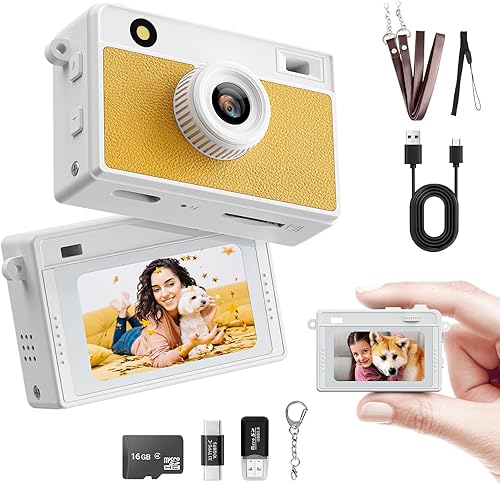 Miniatura 11 de Mini cámara digital con llavero, mini cámara Y2K de tamaño bolsillo, cámara pequeña de 2 MP 1080P con tarjeta de 32 GB, grabadora de video con