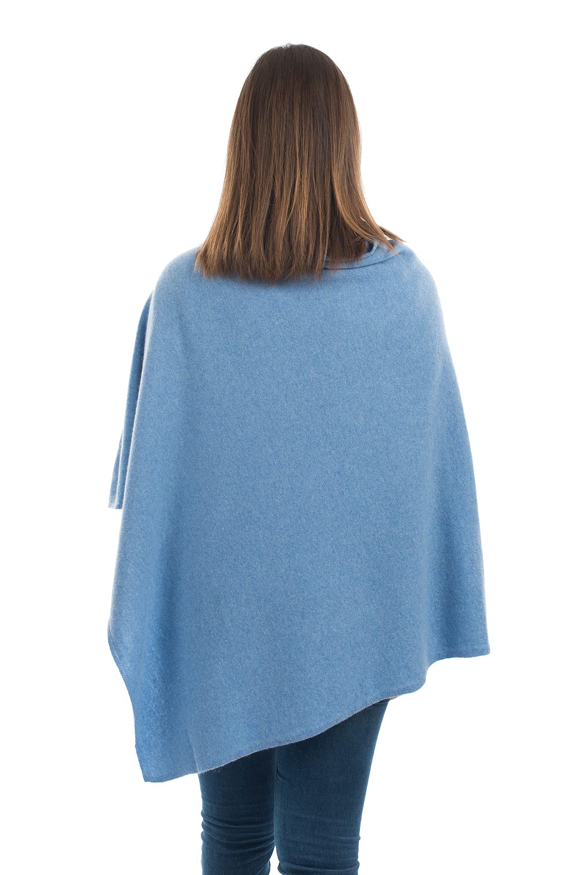 DALLE PIANE CASHMERE Poncho Femme Mélange Cachemire Laine | Poncho cape enveloppant, taille unique, parfait en voyage et en ville, un cadeau élégant pour elle, Made in Italy