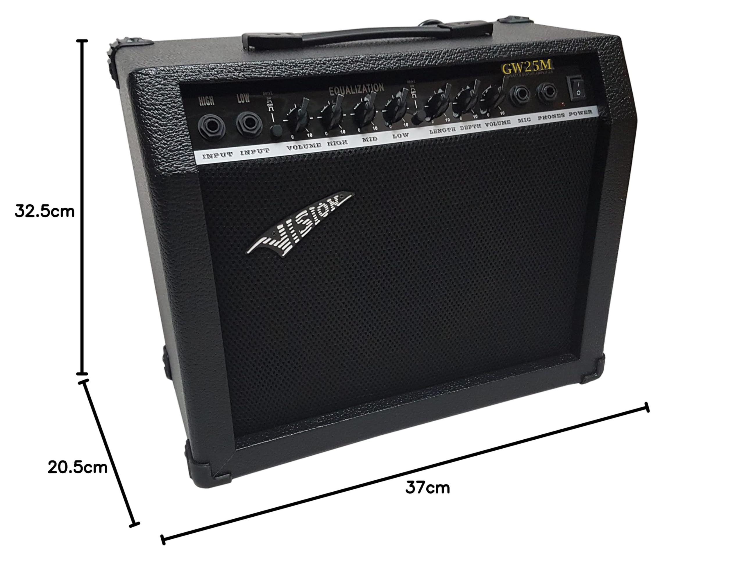 AMPLIFICATORE CHITARRA ELETTRICA DA 45 WATT - VISION MSA - CON INGRESSO MIKROFONE E OVERDRIVE