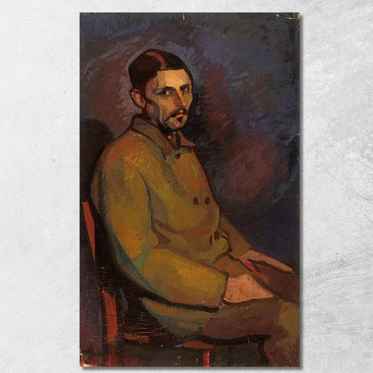 Toile Fine Art Portrait d'un homme Nikolai Triik impression haute définition encadrée