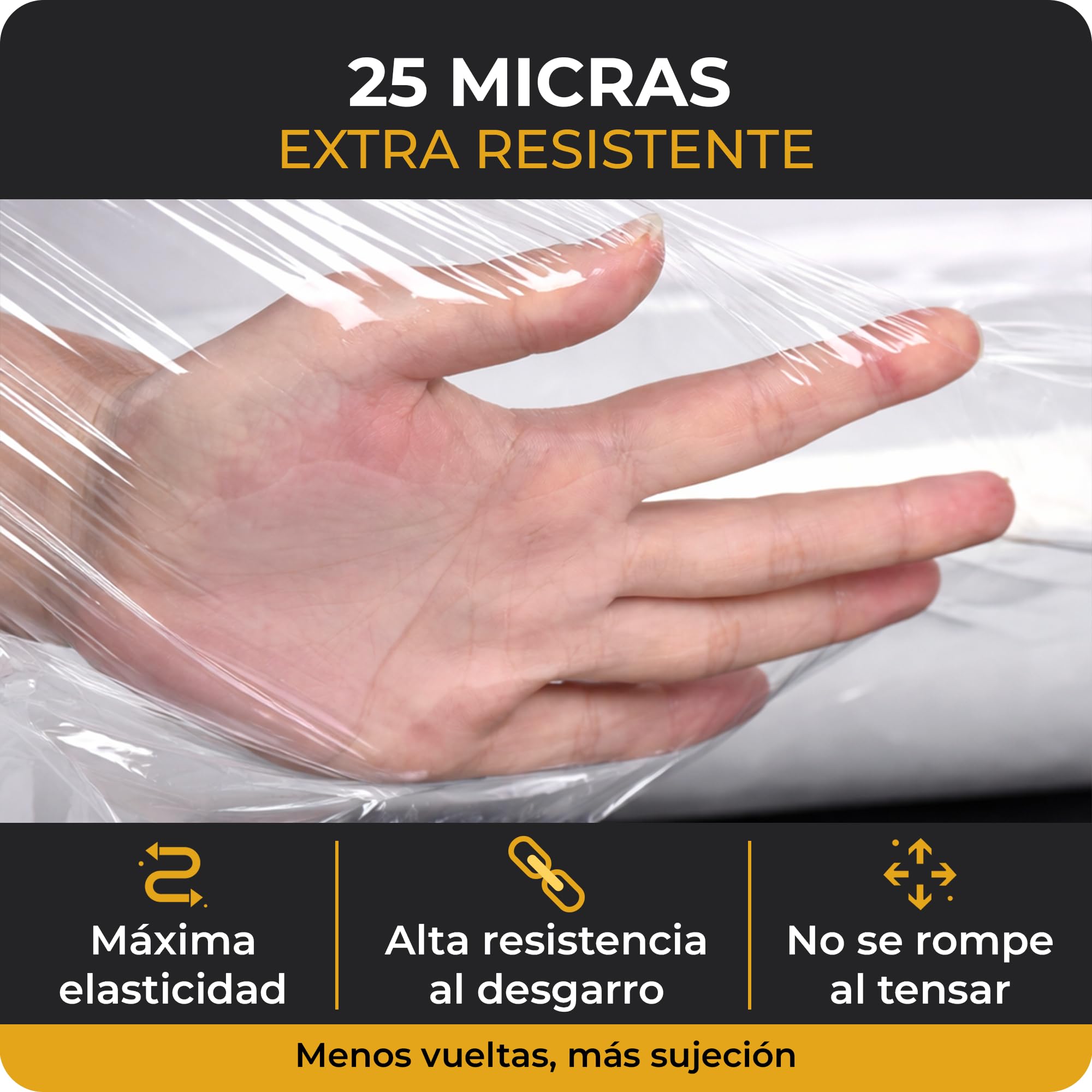 6 x Film Estirable Transparente 25 Micras 50 cm x 2 Kg | Coreless System con Hasta un 20% Más Film Útil | Film para Paletizar Palets, Profesional, Mudanzas, Almacén y Logística | Cia&Co (Pack de 6)