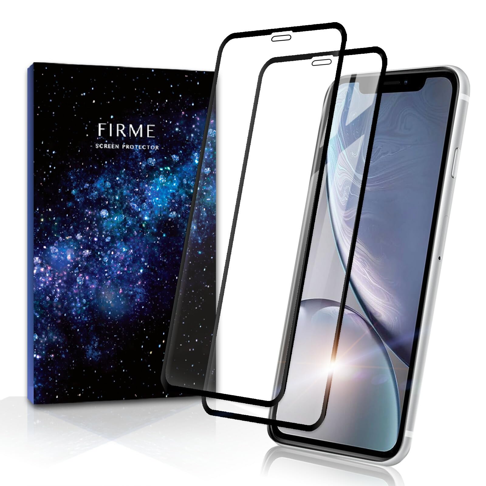 Amazon | 【 画面ギリギリ まで保護 】 iPhone XR 用 ガラスフィルム 2 