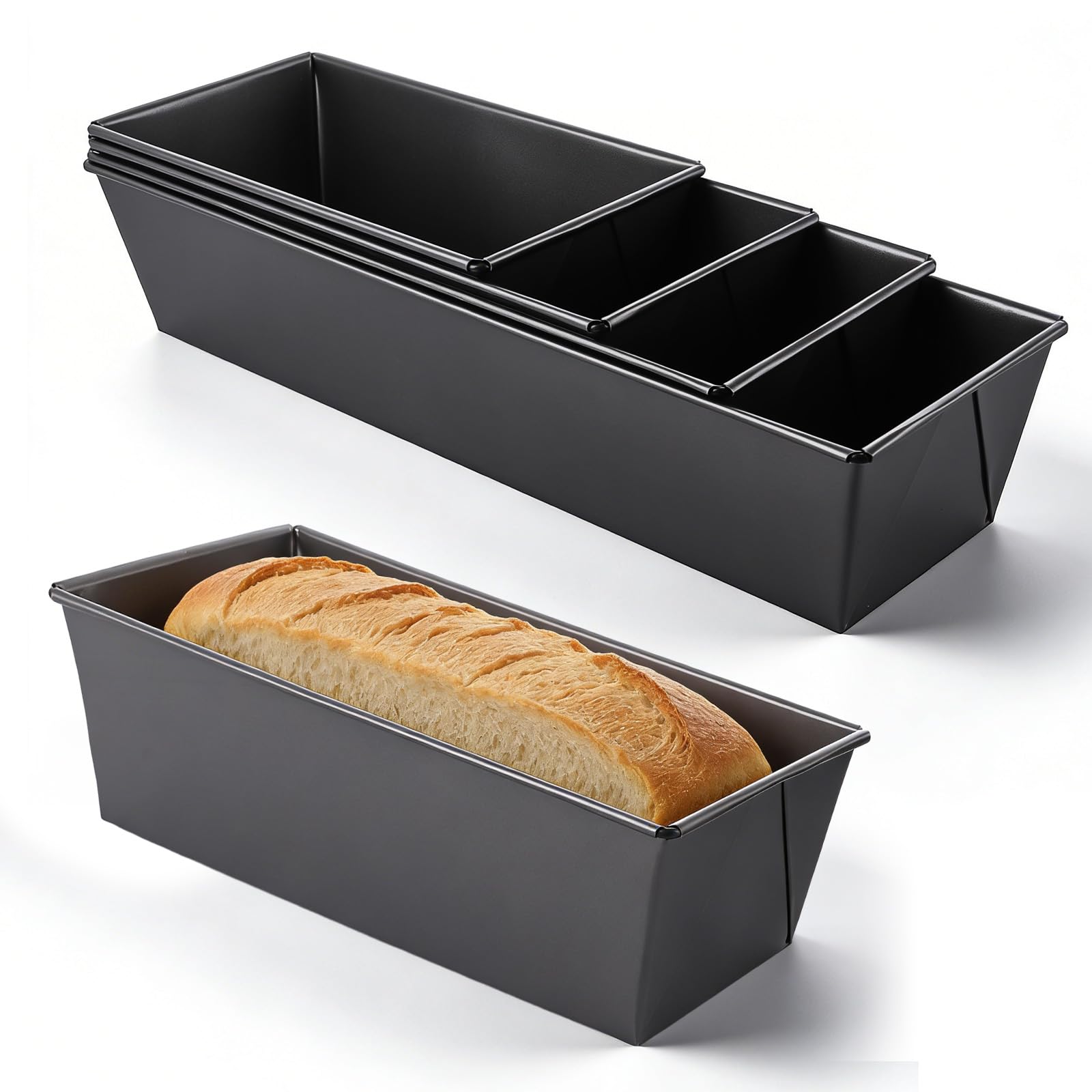 WENLISELL 4 PCS Loaf Tins for Baking 4 Size Bread Baking Tin 35/30/25/20cm