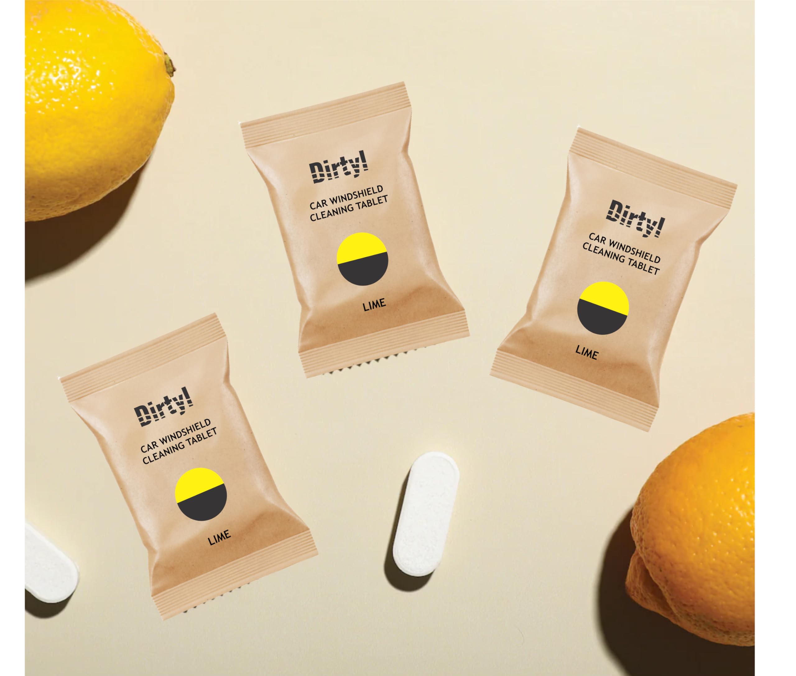 Dirtyl Car Windshield Cleaner Tablets - 14 Tablets | Each Tablet Makes 2 Litres of Wiper Fluid Spray | Car Wiper Detergent, Car Glass Cleaner Tablet