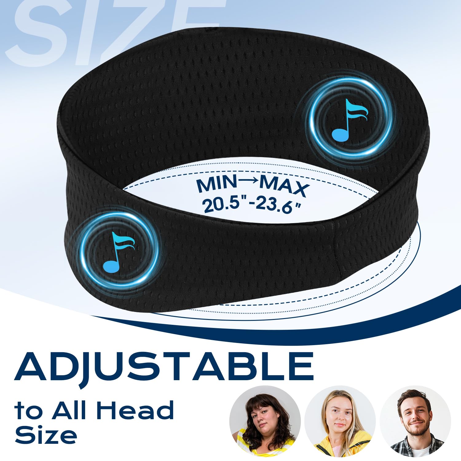 LC-dolida Cuffie Bluetooth con Archetto per Dormire e Sport, Fascia per Cuffie Sportive Maschera del Sonno, Fascia Musicale per Sportivo, Jogging, Yoga, Viaggio, Argento