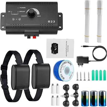 Electric Dog Fence System Electric Fence for Dogs Pet Tone Shock Boundary Containment Water Resistant Collar Receiver for Small Medium Large Dog