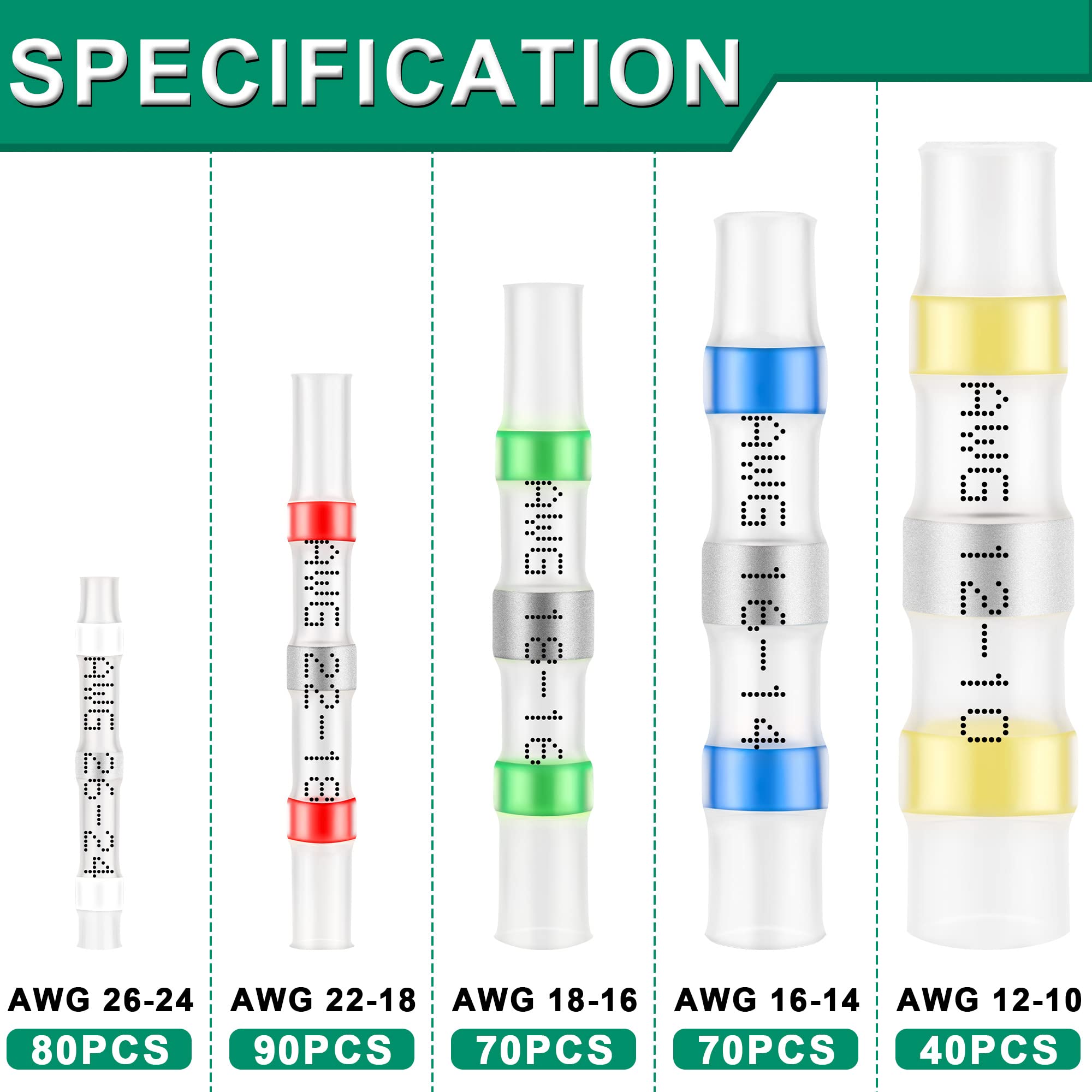 300 PCS Waterproof Electrical Heat Shrink Solder Seal Ring B – E&E Market - Foto 2