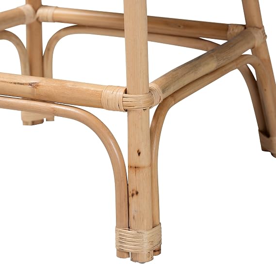 bali & pari Bilu Bohemian Natural Rattan 2-Piece Counter Stool Set