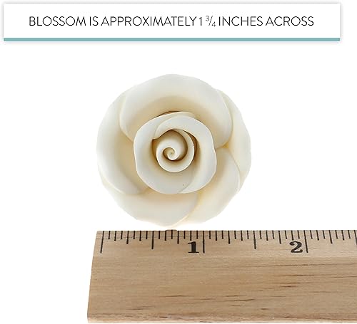 Miniatura 6 de Global Sugar Art Rose Premium White - Flores de azúcar medianas, sin alambres, 16 unidades por el chef Alan Tetreault