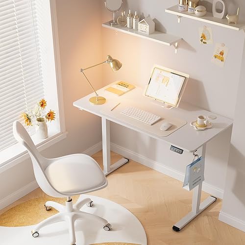 Miniatura 2 de MOUNTUP Height Adjustable Electric Standing Desk, 48 x 24 Inches Quick Assembly Sit Stand, Memory Controller, Ergonomic, White Negro