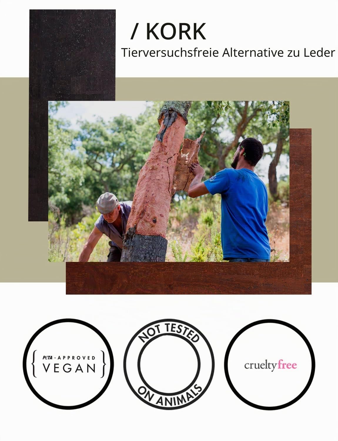 Corkor Kork Geldbörse Herren Geldbeutel Vegan Portemonnaie RFID Brieftasche