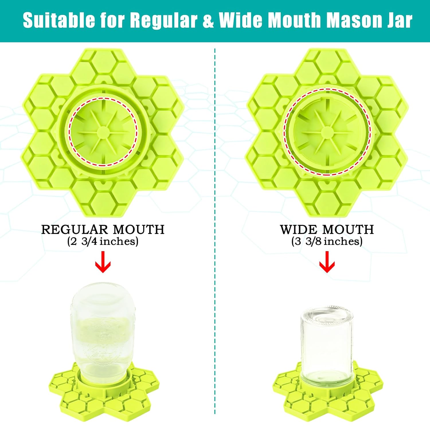 4 Pack Bee Feeder for Mason Jar, Silicone Bee Watering Station, Compatible with Regular and Wide Mouth, Bee Feeders for Hives, Beekeeping Supplies, Bee Waterer for Outside Garden(Yellow)