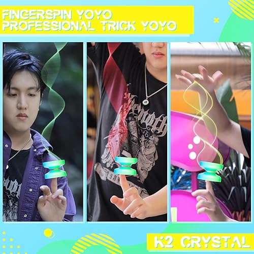Miniatura 5 de Crystal Yoyo K2 Responsive Yoyo para niños, Yoyo profesional que no responde para avanzados, yoyos para adultos y principiantes con 12 cuerdas de Yo
