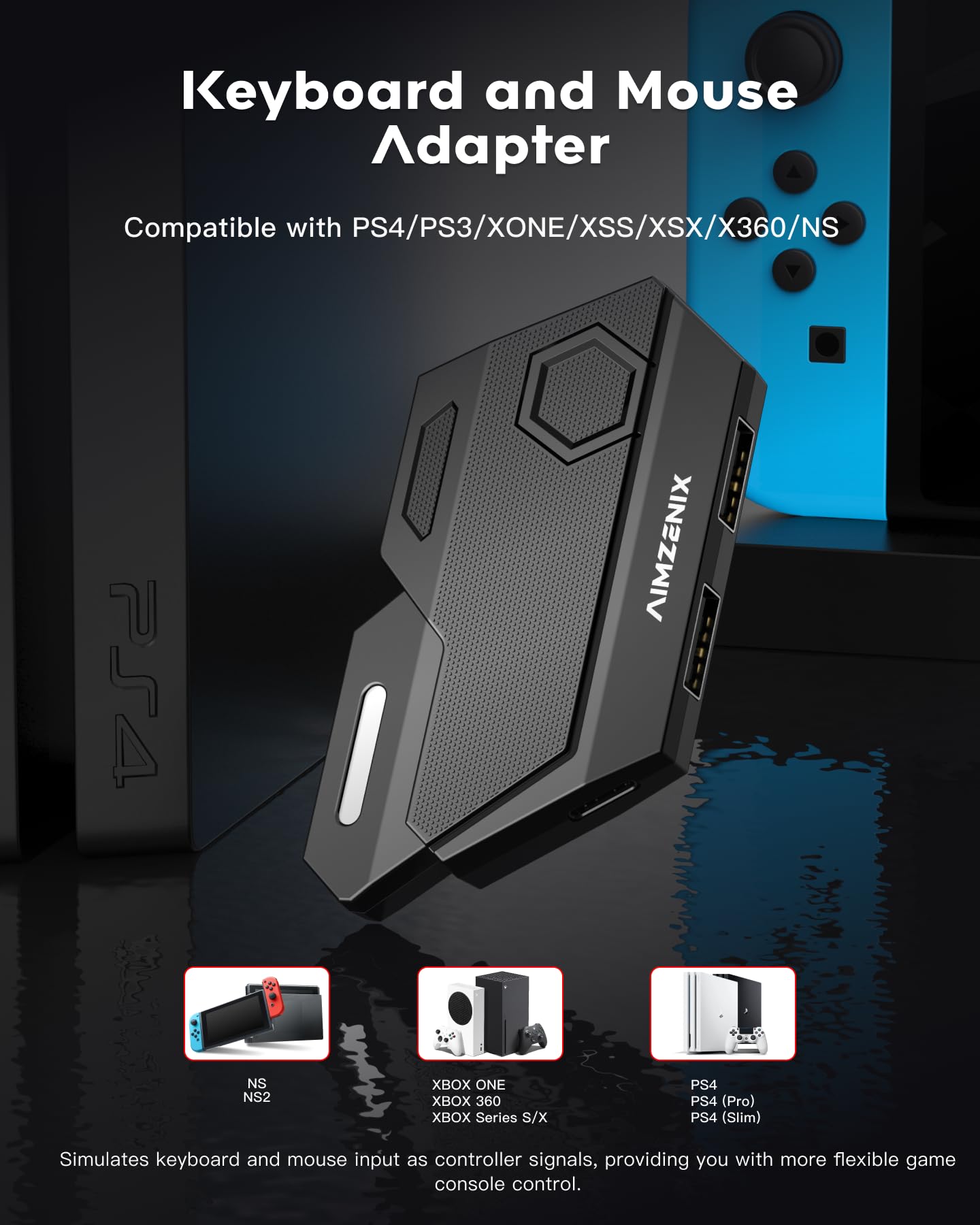 AIMZENIX Keyboard and Mouse Adapter for Nintendo Switch/PS4/Xbox