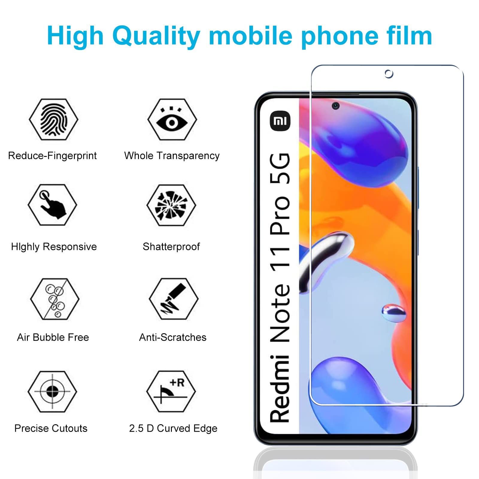 DOINK Pellicola Protettiva per Schermo per Xiaomi Redmi Note 11 PRO+ 5G
