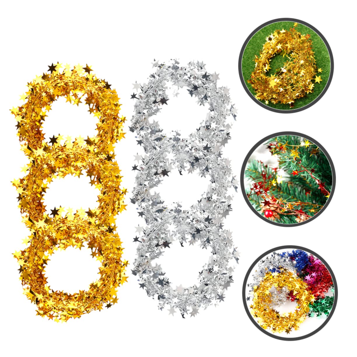 PRETYZOOM Lot De 5 Guirlandes De Noël Aux Couleurs Assorties Guirlandes Lumineuses pour Décoration Darbre De Noël 6 Pièces X 5