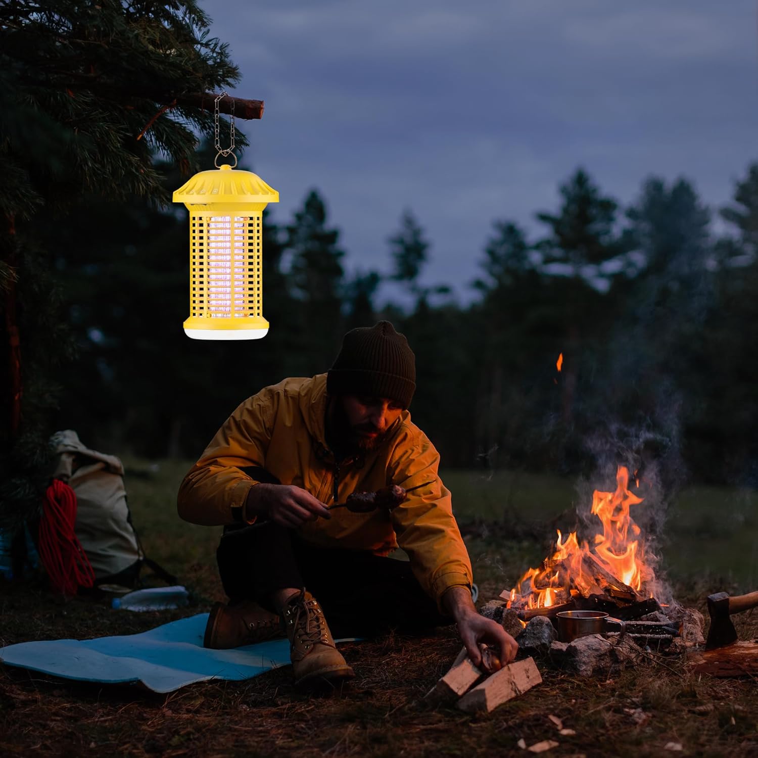 Bug Zapper Indoor & Outdoor, Water Proof Mosquito Zapper with LED Light, 4200V Electric Bug Zapper for Home Patio Office Courtyard（Yellow）